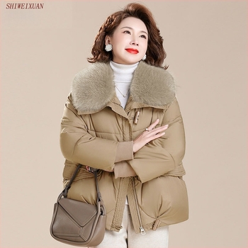 Női téli dzseki pamuttöltettel, műszőrme gallérral, laza szabás, cipzáras, poliészter anyag