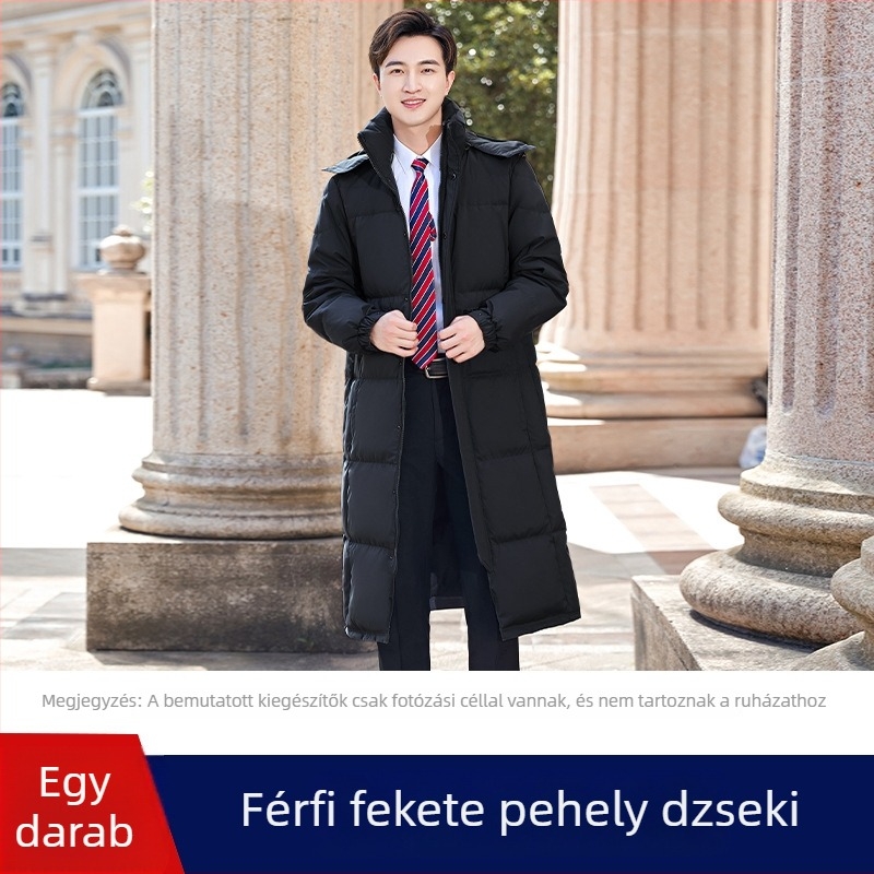 Női pehelykabát álló gallérral, cipzárral, hosszú szabású, 81–85% kacsapehely, 101–200 g töltet