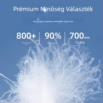 Kapucnis pehelykabát — 86–90% pehelyköltés, külső anyag nylon, bélés poliészter, álló gallér, cipzár