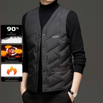 Férfi kapucnis pehelykabát, hosszú fazon, corduroy külső, 100% libapelyhes töltés, enyhe hideg elleni védelem (-5°C–0°C)