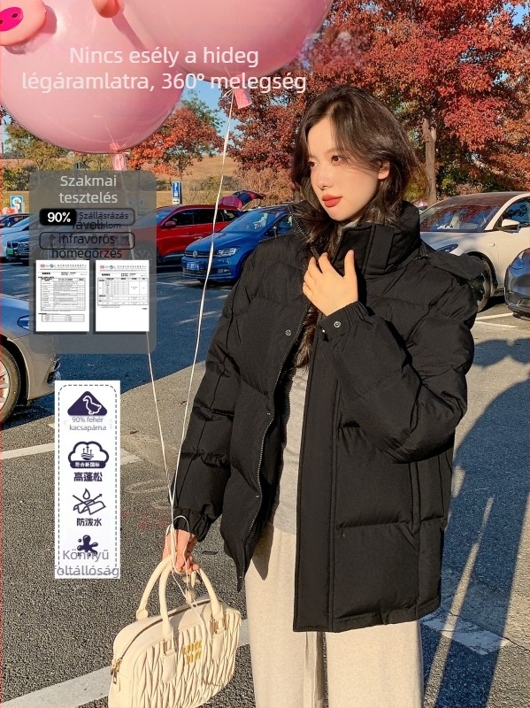 Libamellás télikabát, vastagított, kapucnis, rövid szabású, chenille-spandex anyag