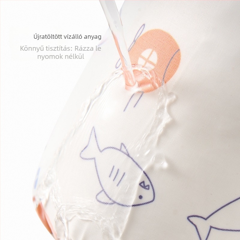 Gyerekeknek szánt vízálló ujjvédők karvédőkkel, karikatúra mintával, nylon anyag, koreai stílus, 1–8 éveseknek, két pár