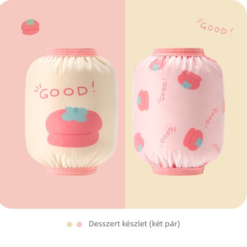 Gyerekeknek szánt vízálló ujjvédők karvédőkkel, karikatúra mintával, nylon anyag, koreai stílus, 1–8 éveseknek, két pár