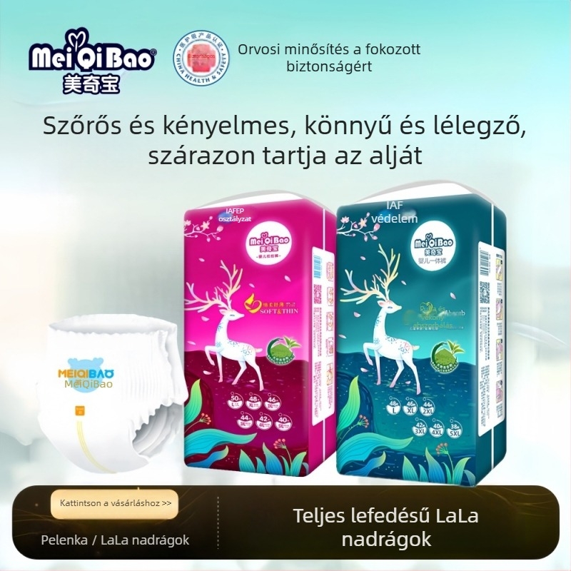 Meiqibao Orvosi minőségű All-In-One Lace-Up nadrág pull-up pelenkák, 5–40 kg, 6 dobozos csomag