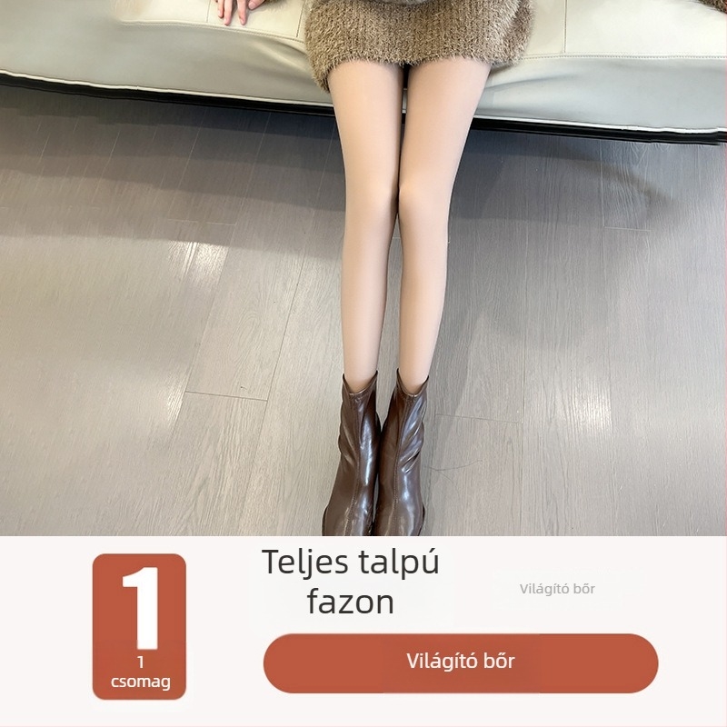 Női fleecesző harisnya belső melegítéssel, szürke árnyalatban — egyrészes leggings télre, tavaszra és őszre