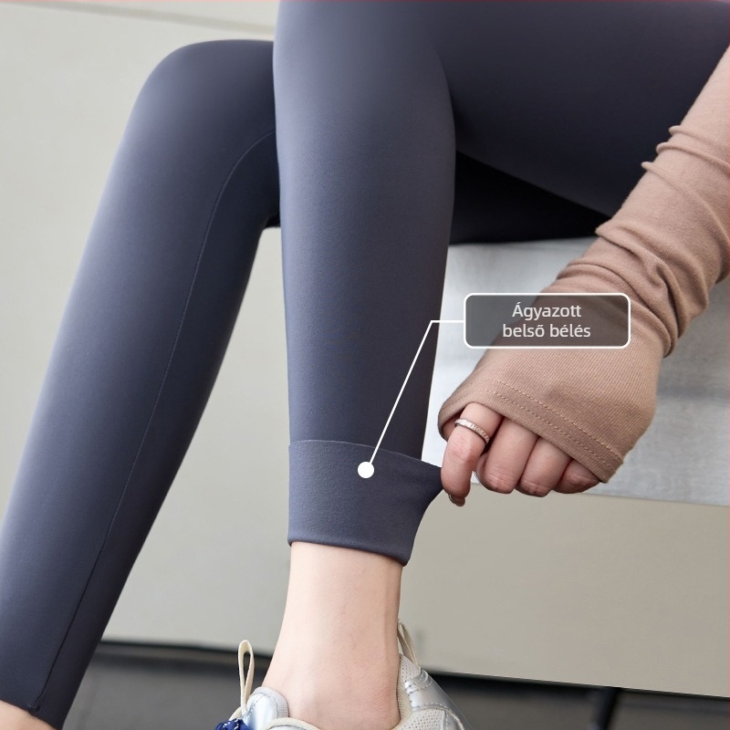 Női fleece-lével bélelt Shark-stílusú szűk nadrágok, vastag és meleg, 9/10 hossz, ősz 2025