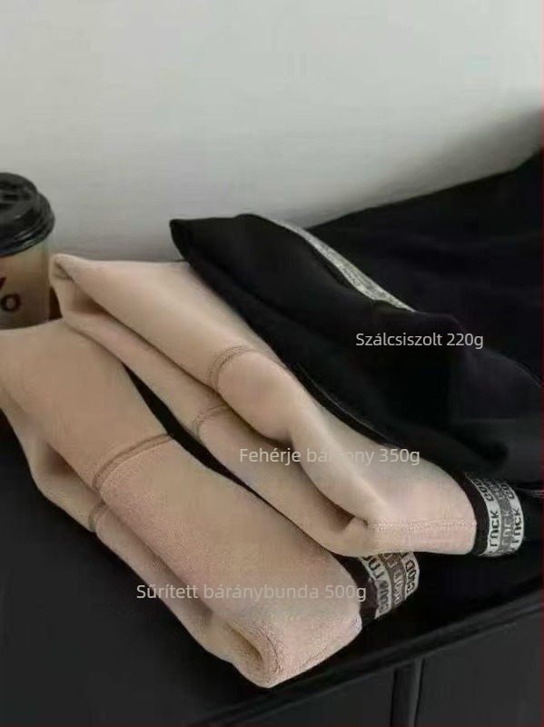 Női Fortune Cloud leggings, téli modell, betűs derékrész, meleg fleece béléssel, fekete, karcsú szabású, külső viseletre alkalmas