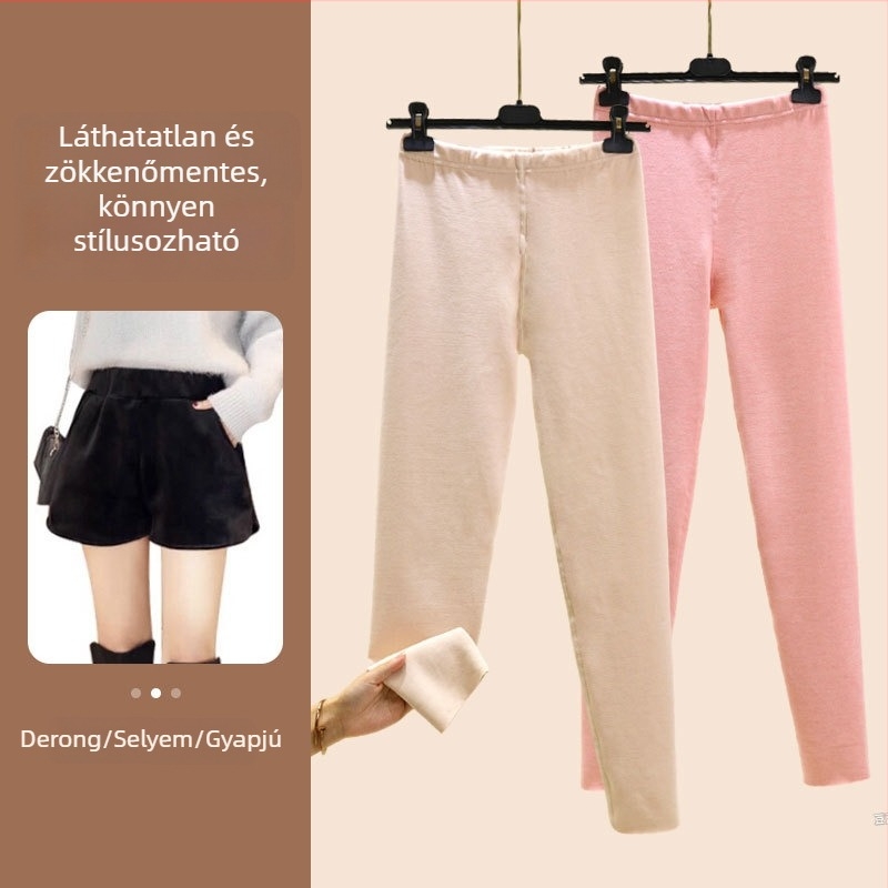 Vastag, varrás nélküli termosz leggings kasmírbéléses és fleece belsővel – meleg téli alapréteg