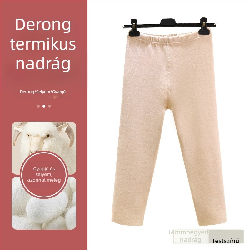 Vastag, varrás nélküli termosz leggings kasmírbéléses és fleece belsővel – meleg téli alapréteg