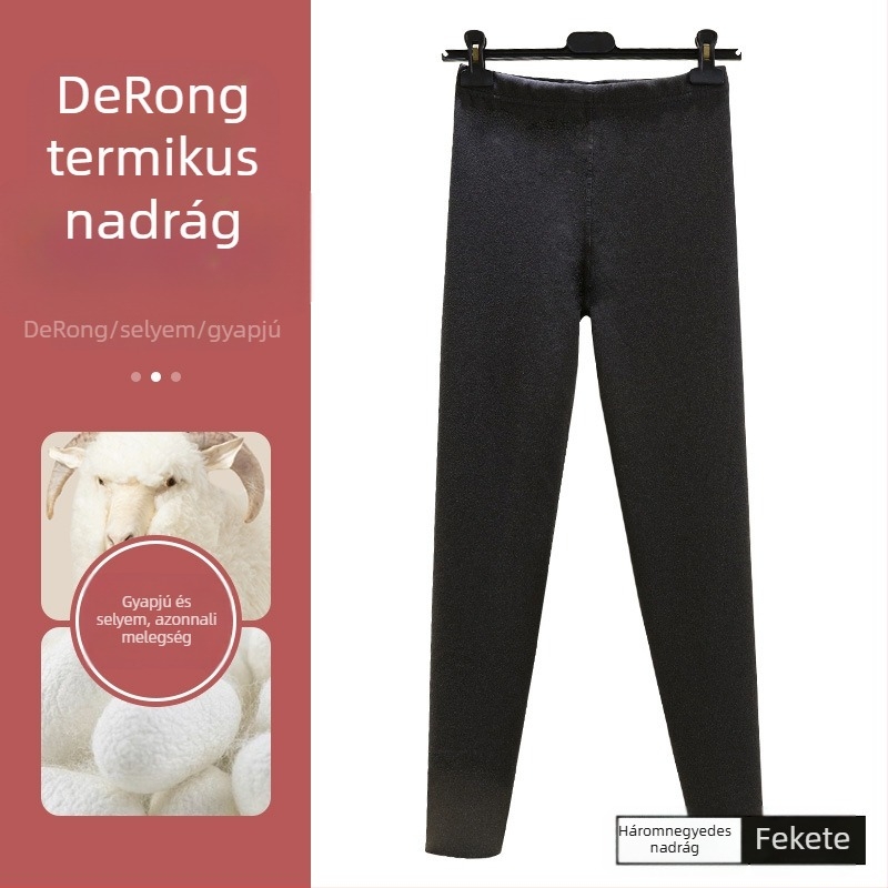 Vastag, varrás nélküli termosz leggings kasmírbéléses és fleece belsővel – meleg téli alapréteg