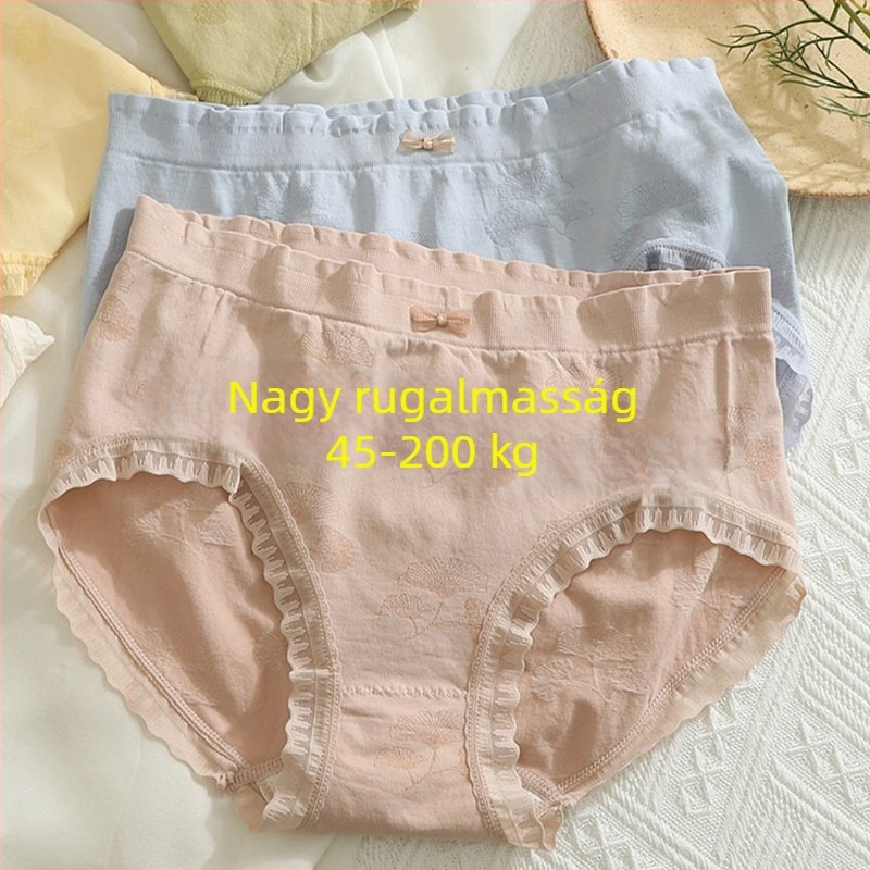 Plusz méretű női seamless nylon alsónemű középmagas derekú, virágmintás, légáteresztő, bélés a kerület területén Mulberry selyemből