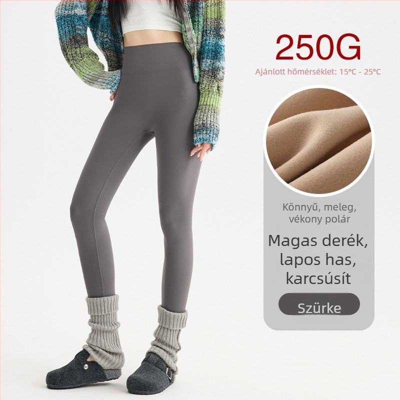 Női polár bélelt jóga leggings, magas derék, karcsú szabás, kis méretekhez