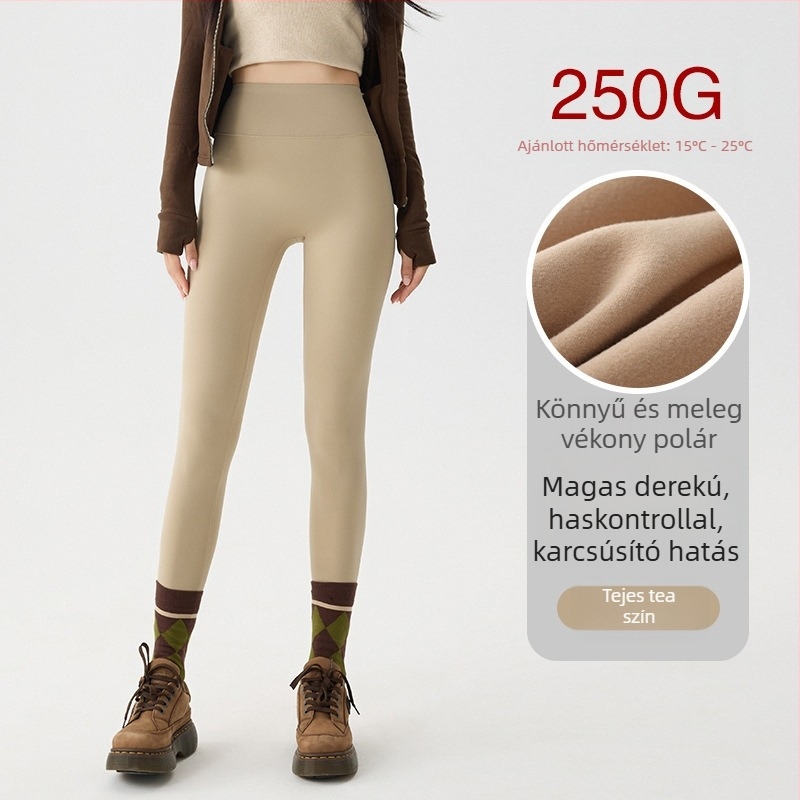 Női polár bélelt jóga leggings, magas derék, karcsú szabás, kis méretekhez