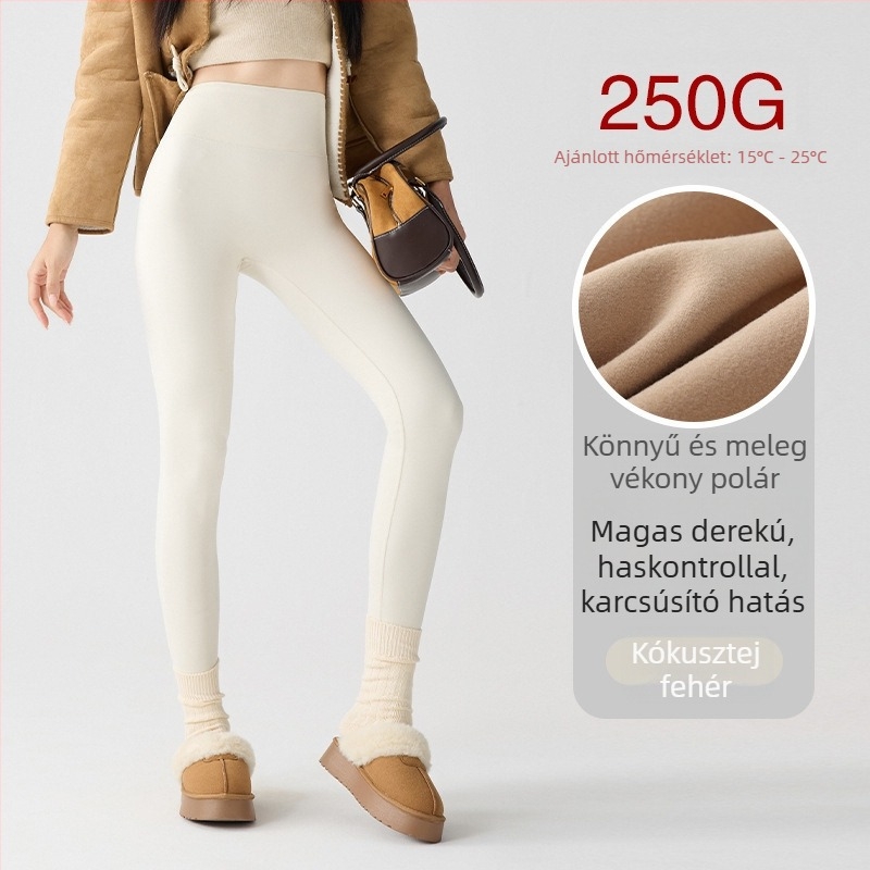 Női polár bélelt jóga leggings, magas derék, karcsú szabás, kis méretekhez