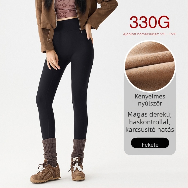 Női polár bélelt jóga leggings, magas derék, karcsú szabás, kis méretekhez