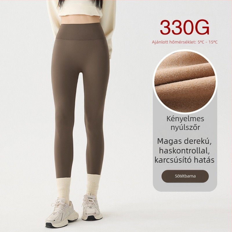 Női polár bélelt jóga leggings, magas derék, karcsú szabás, kis méretekhez