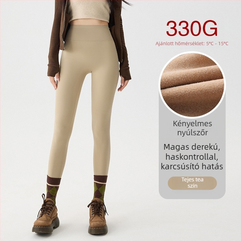 Női polár bélelt jóga leggings, magas derék, karcsú szabás, kis méretekhez