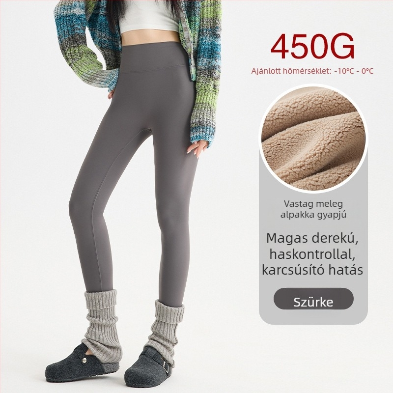 Női polár bélelt jóga leggings, magas derék, karcsú szabás, kis méretekhez