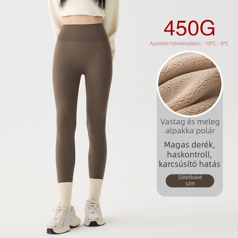 Női polár bélelt jóga leggings, magas derék, karcsú szabás, kis méretekhez