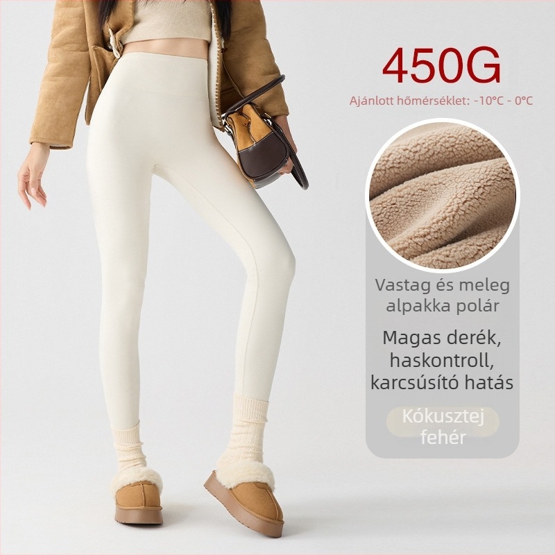 Női polár bélelt jóga leggings, magas derék, karcsú szabás, kis méretekhez