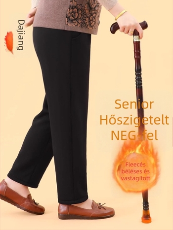 Téli 2025 női fleece nadrág, laza szabású, casual/basic stílus, poliészter >95%, mikroelasztikus