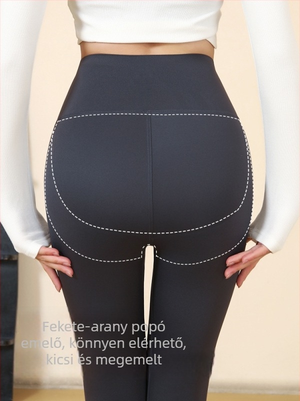 Női téli vastag, magas rugalmasságú harcsaszőr hatású leggings cipzárral, haskontrollal és fenékemeléssel, melegen