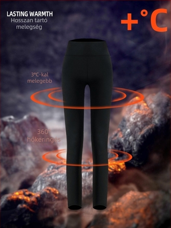 Fekete velúr béléses vastagított magas derekú női leggings, őszi–téli 2025