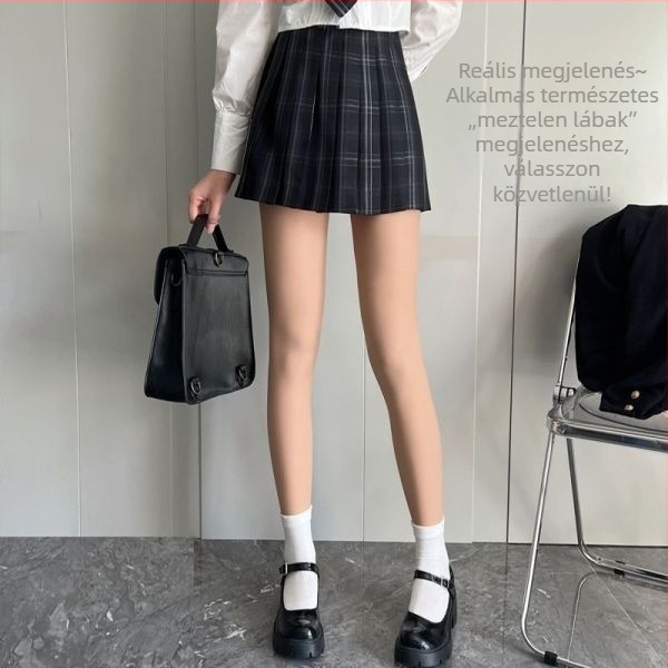 Bőr tónusú fleece bevonat egyrészes leggings őszi-téli szezonra, karcsúsító hatású, női harisnyanadrág, külső rétegként viselhető, meleg és vastag