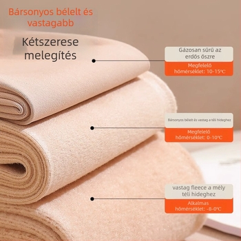 Nylonból készült fleece-bevonatú vastag harisnya külső viseletre, fekete és szürke