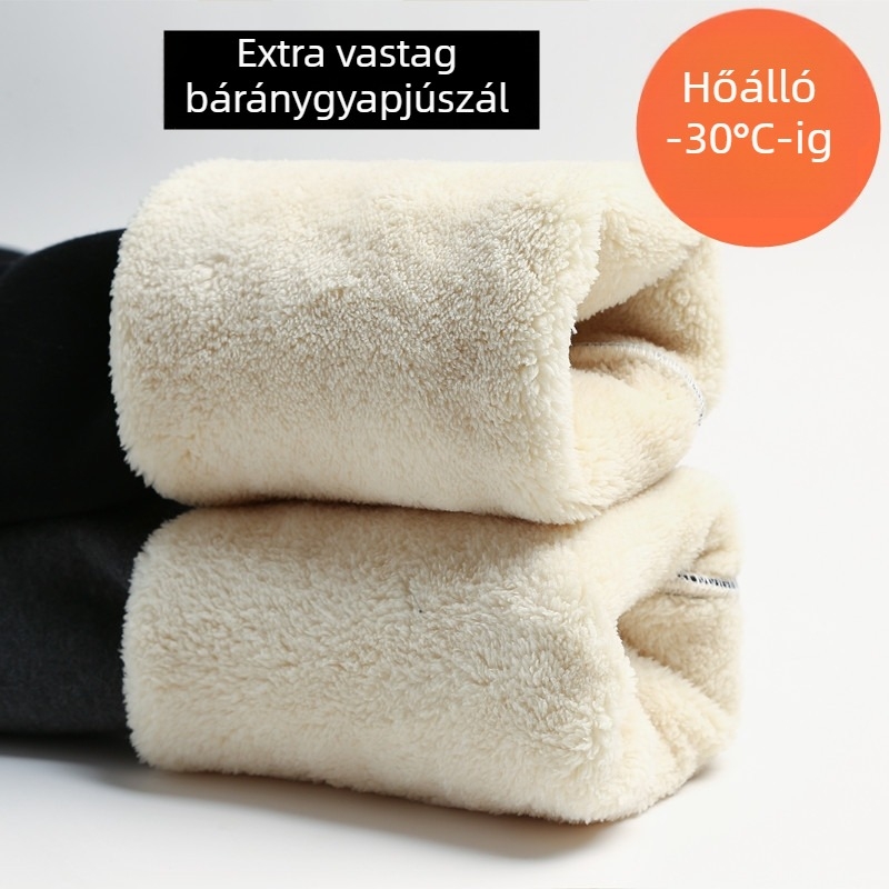 Női pamut leggings, cropped hossz, extrán vastag, magas elasztikusság, egyszínű, szűk fazon