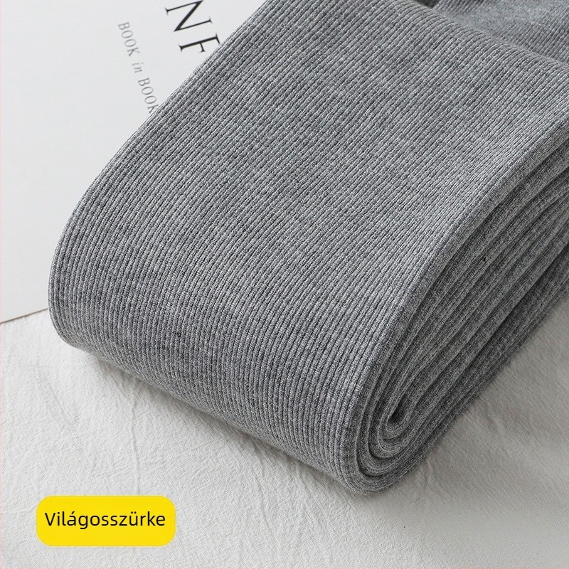 Női függőleges csíkos fleece-béléses, vastag és meleg harisnyanadrág őszre és télre