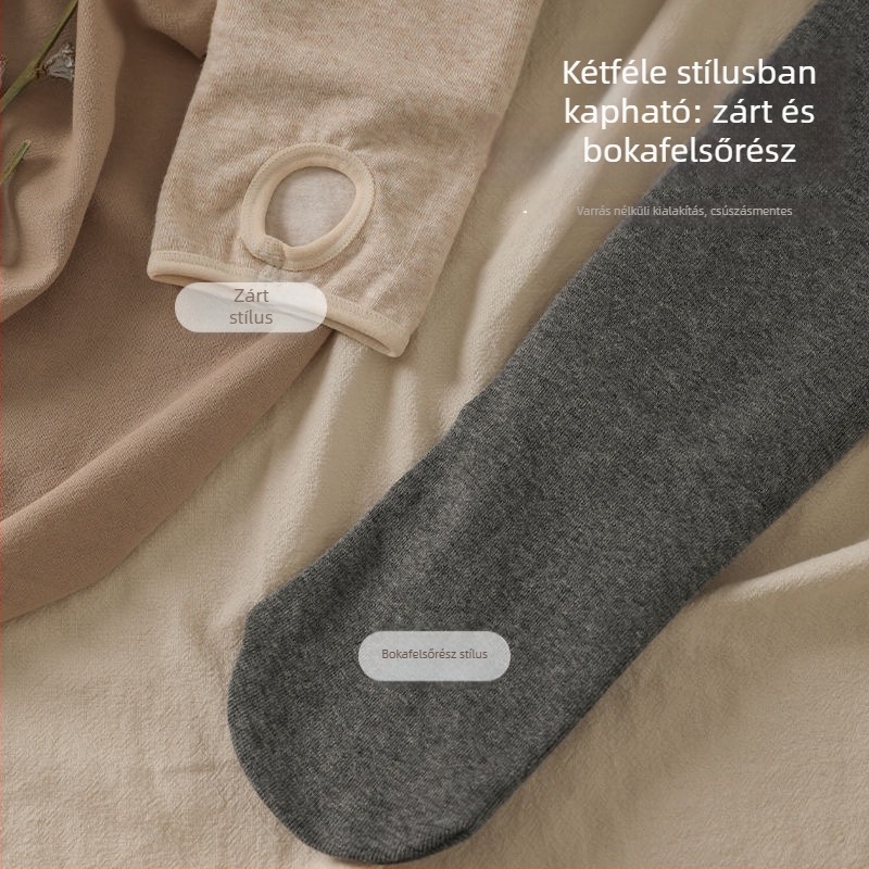 Női magas derekú pamut leggings fleece-béléssel, vastag, 3D csípőemelés, szürke