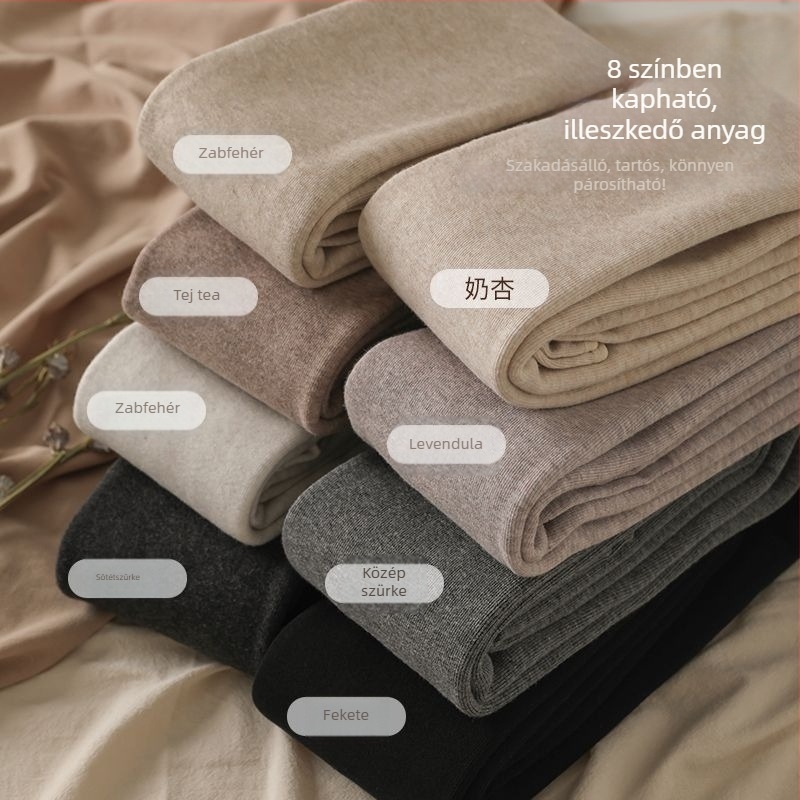 Női magas derekú pamut leggings fleece-béléssel, vastag, 3D csípőemelés, szürke