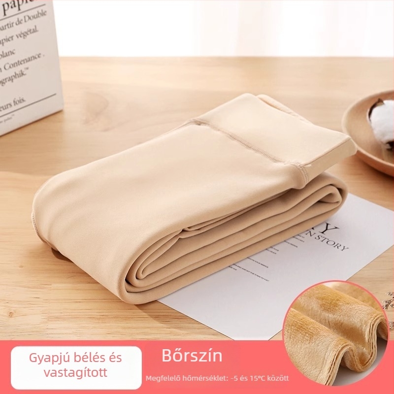 Lányok téli fleece-bélésű vastag harisnya, fehér