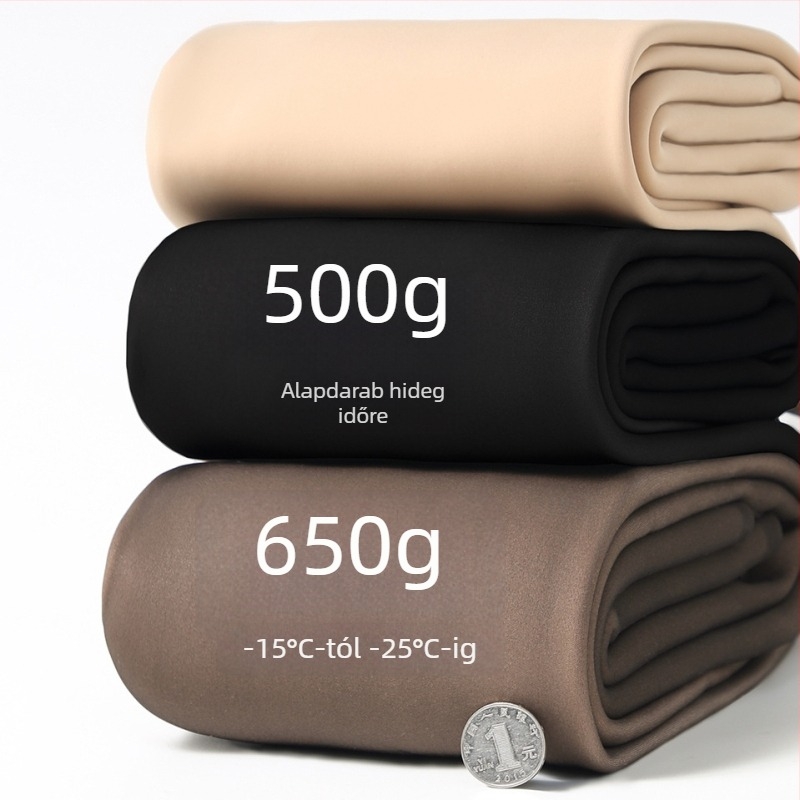 650 g fleece-bélésű vastag leggings alacsony termetű nőknek, nude színben, téli meleg, fenékemelő hatás