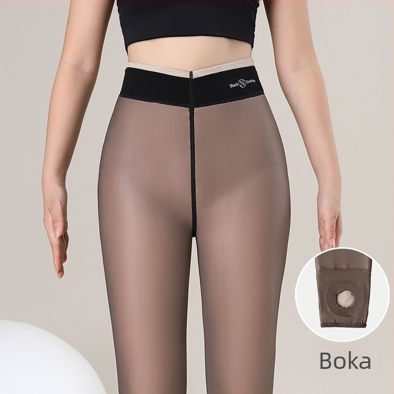 650 g fleece-bélésű vastag leggings alacsony termetű nőknek, nude színben, téli meleg, fenékemelő hatás