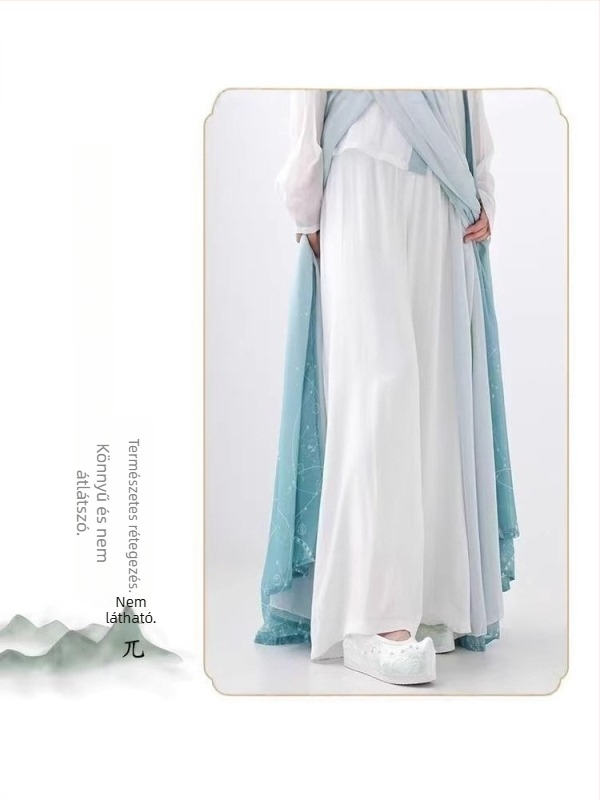 Női bélelt nadrág beépített biztonsági shorttal, Hanfu stílusú, légáteresztő leggings