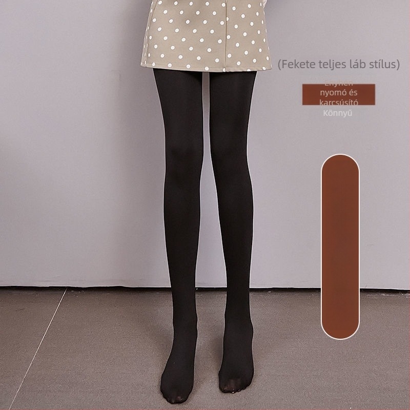 Női harisnya téli fleece béléses, dupla réteg, meleg, magas elasztikusság, nylon-poliészter keverék