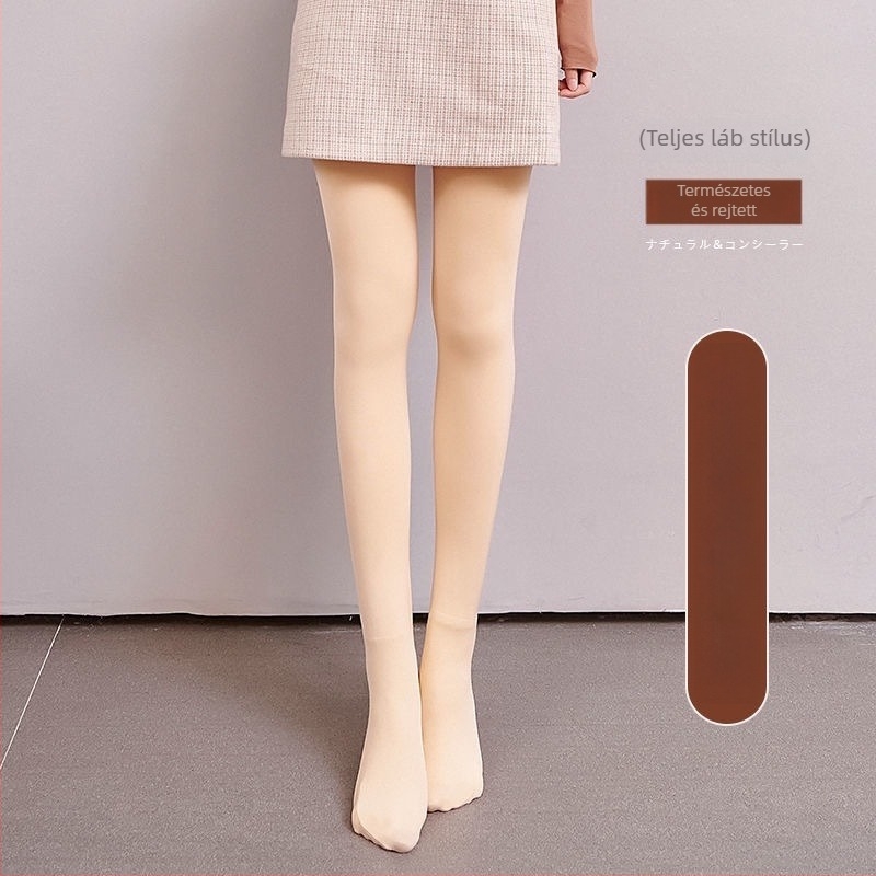 Női harisnya téli fleece béléses, dupla réteg, meleg, magas elasztikusság, nylon-poliészter keverék