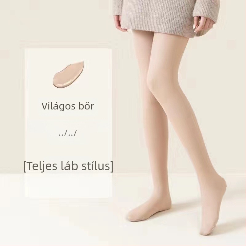 Női harisnya téli fleece béléses, dupla réteg, meleg, magas elasztikusság, nylon-poliészter keverék