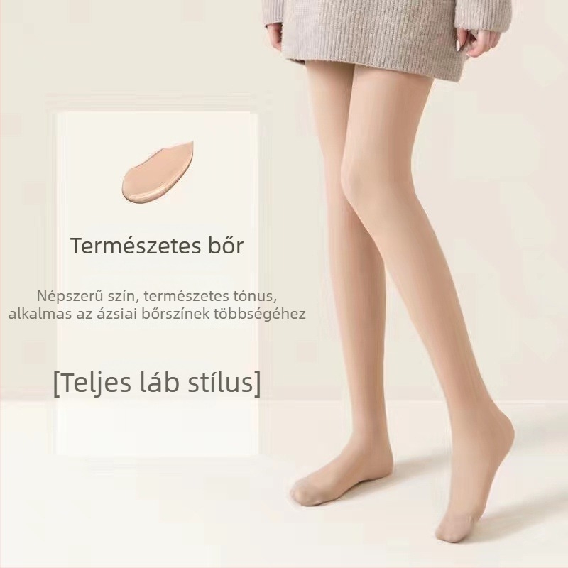 Női harisnya téli fleece béléses, dupla réteg, meleg, magas elasztikusság, nylon-poliészter keverék