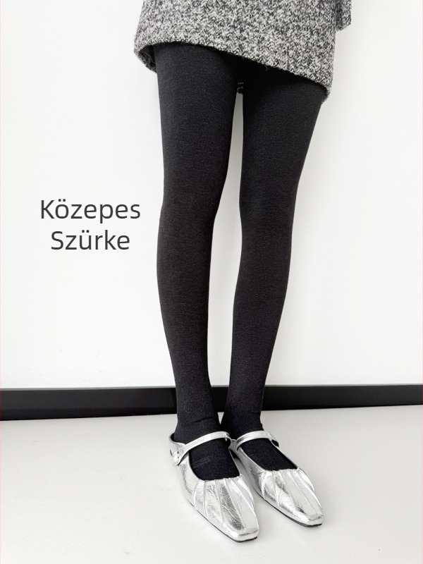 Erősített lábujjú harisnya, 290 g, téli meleg fleece-bélés, vastag, mikro-kompresszió, karcsúsító hatás