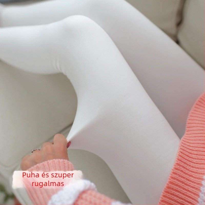 Fehér női harisnya felnőtt nők számára, japán stílusú tánc leggings, őszi–téli, vastag és egyben készített