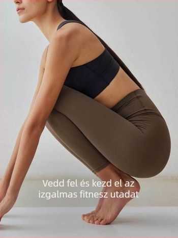Női vékony viszkóz jóga nadrág, magas derékkal a hasformázásért és fenékemelésért, 3/4 hossz, all-in-one