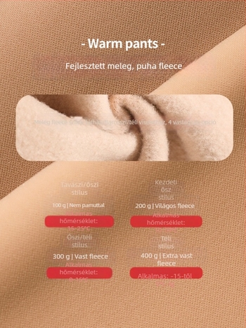 Nylon leggings fleece-béléssel, magas derekú, vast anyagú, egy darabból