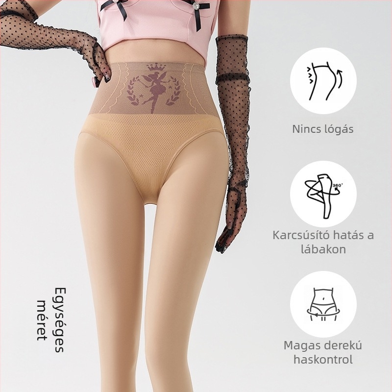 Nylon leggings fleece-béléssel, magas derekú, vast anyagú, egy darabból