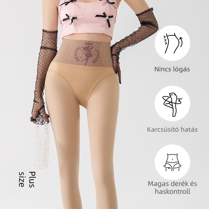 Nylon leggings fleece-béléssel, magas derekú, vast anyagú, egy darabból