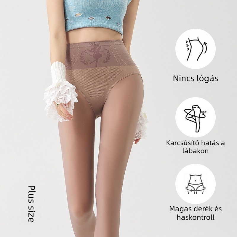 Nylon leggings fleece-béléssel, magas derekú, vast anyagú, egy darabból