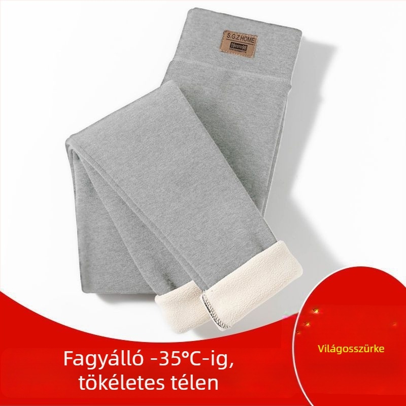 Női vastag fleece-betétes termoszövetes leggings, magas derekú, karcsúsító fazon, meleg télre