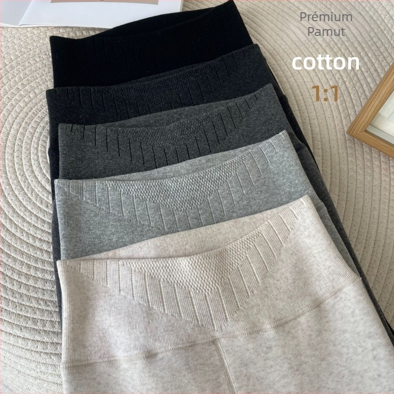Női téli vastag pamut-alpaka termikus leggings, magas derekú, csíkos mintázat, fleece belsővel
